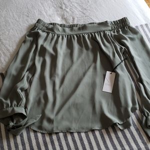 Off the shoulder long sleeve shirt